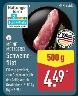 Aldi Nord MEINE METZGEREI Schweinefilet Angebot