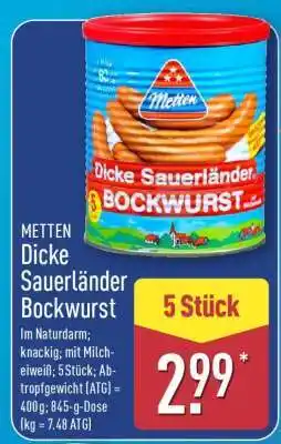 Aldi Nord METTEN Dicke Sauerländer Bockwurst Angebot