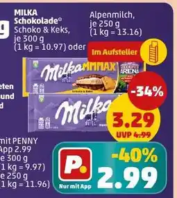 PENNY MILKA Schokolade* Schoko & Keks, je 300 g Angebot