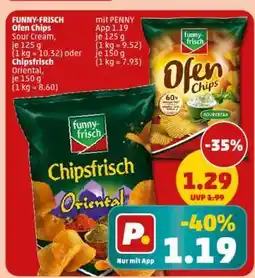 PENNY FUNNY-FRISCH Ofen Chips Sour Cream, Chipsfrisch Oriental Angebot