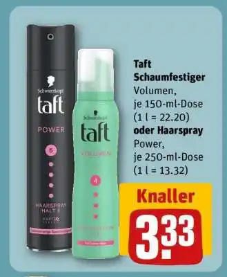 REWE Taft Schaumfestiger Volumen oder Haarspray Power Angebot