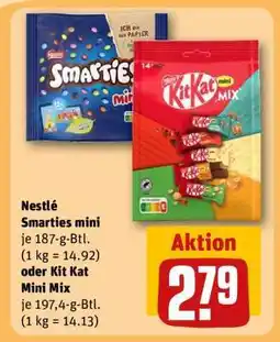 REWE Nestlé Smarties mini je 187-g-Btl. oder Kit Kat Mini Mix je 197,4-g-Btl Angebot