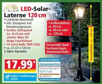 Norma LED-Solar-Laterne 120 cm Angebot