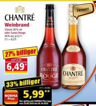 Norma Chantré Weinbrand Angebot