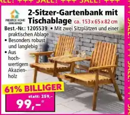 Norma 2-Sitzer-Gartenbank mit Tischablage Angebot