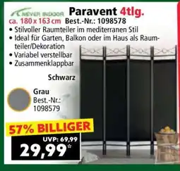Norma Paravent 4tlg Angebot