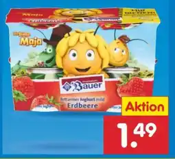 Netto Marken-Discount Bauer fettarmer Joghurt mild Erdbeere Angebot