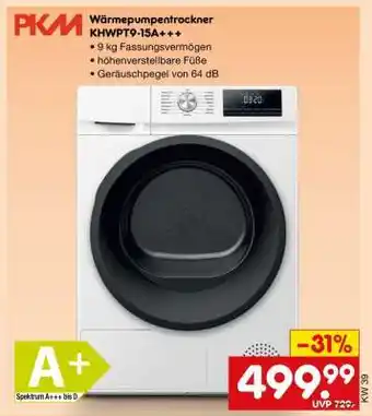 Netto Marken-Discount Wärmepumpentrockner KHWPT9-15A+++ Angebot