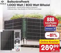 Netto Marken-Discount Balkonkraftwerk 1.000 Watt / 800 Watt Bifazial Angebot