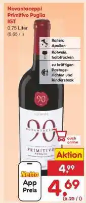 Netto Marken-Discount Novantaceppi Primitivo Puglia IGT Angebot