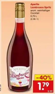 Netto Marken-Discount Aperito Lambrusco Spritz Angebot