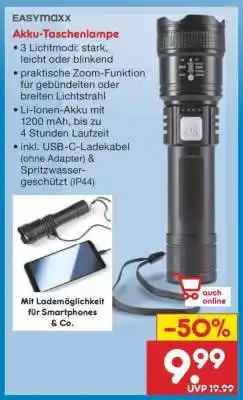 Netto Marken-Discount Akku-Taschenlampe Angebot