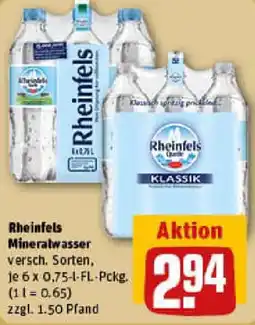 REWE Rheinfels Mineralwasser Angebot