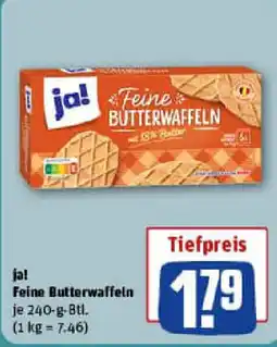 REWE ja! Feine Butterwaffeln Angebot