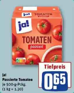 REWE ja! Passierte Tomaten Angebot