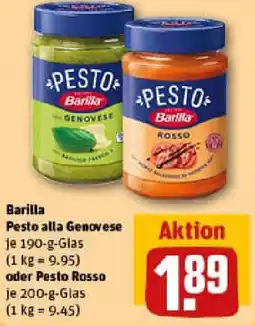 REWE Barilla Pesto alla Genovese oder Pesto Rosso Angebot