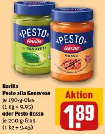 REWE Barilla Pesto alla Genovese oder Pesto Rosso Angebot