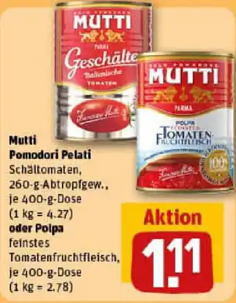 REWE Mutti Pomodori Pelati oder Polpa Angebot