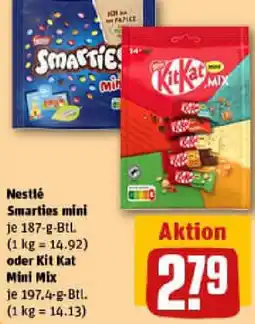REWE Nestlé Smarties mini oder Kit Kat Mini Mix Angebot