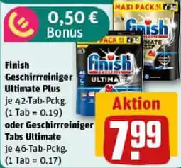 REWE Finish Geschirrreiniger Ultimate Plus oder Geschirrreiniger Tabs Ultimate Angebot