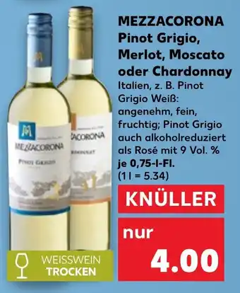 Kaufland MEZZACORONA Pinot Grigio, Merlot, Moscato oder Chardonnay Angebot