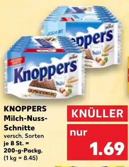 Kaufland KNOPPERS Milch-Nuss- Schnitte Angebot