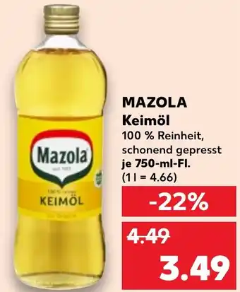Kaufland MAZOLA Keimöl Angebot