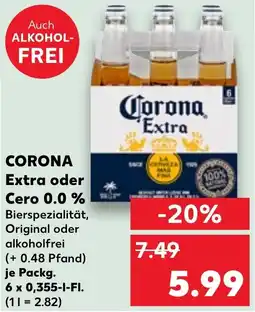 Kaufland CORONA Extra oder Cero 0.0 % Angebot