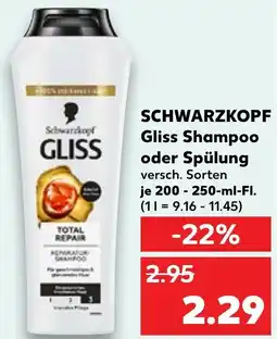 Kaufland SCHWARZKOPF Gliss Shampoo oder Spülung Angebot