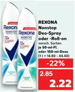 Kaufland REXONA Nonstop Deo-Spray oder -Roll-on Angebot