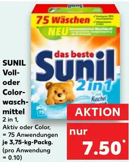 Kaufland SUNIL Voll- oder Color- wasch- mittel Angebot