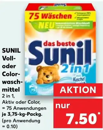 Kaufland SUNIL Voll- oder Color- wasch- mittel Angebot