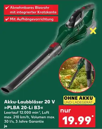 Kaufland PARKSIDE Akku-Laubbläser 20 V PLBA 20-Li B3 Angebot