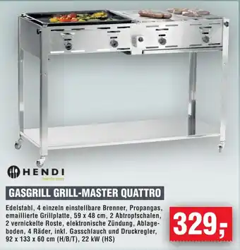Handelshof HENDI GASGRILL GRILL-MASTER QUATTRO Angebot