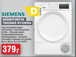 Handelshof SIEMENS WÄRMEPUMPEN- TROCKNER WT43HV04 Angebot