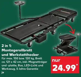 Kaufland PARKSIDE 2 in 1 Montagerollbrett und Werkstatthocker Angebot