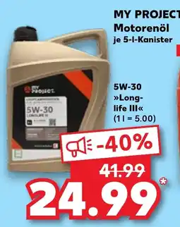 Kaufland MY PROJECT Motorenöl 5W-30 Angebot