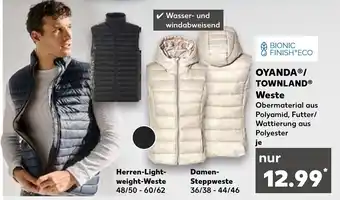 Kaufland OYANDA/ TOWNLAND Weste Angebot