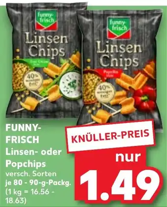 Kaufland FUNNY- FRISCH Linsen- oder Popchips Angebot
