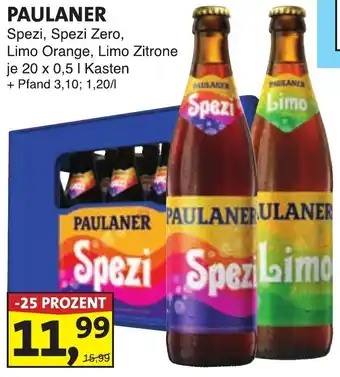 Lösch Depot PAULANER Spezi, Spezi Zero, Limo Orange, Limo Zitrone Angebot