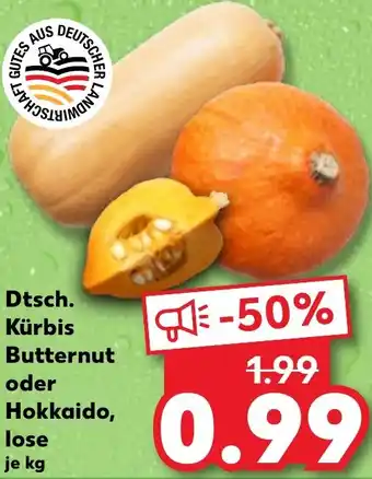 Kaufland Dtsch. Kürbis Butternut oder Hokkaido, lose Angebot
