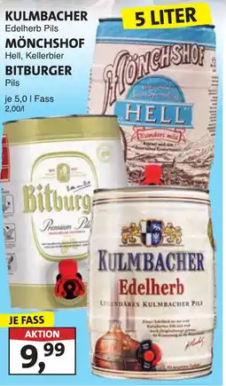 Lösch Depot KULMBACHER Edelherb Pils, MÖNCHSHOF Hell, Kellerbier BITBURGER Pils Angebot