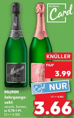 Kaufland MUMM Jahrgangs- sekt Angebot
