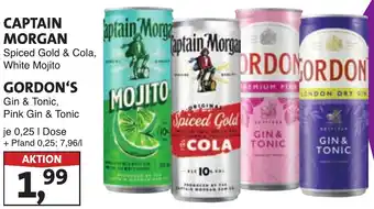 Lösch Depot CAPTAIN MORGAN Spiced Gold & Cola, White Mojito o. GORDON'S Gin & Tonic, Pink Gin & Tonic Angebot