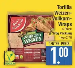 E-Center GUT&GUNSTIG Tortilla Weizen- oder Vollkorn- Wraps Angebot
