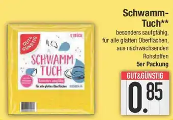 E-Center GUT& GÜNSTIG Schwamm- Tuch 5er Packung Angebot