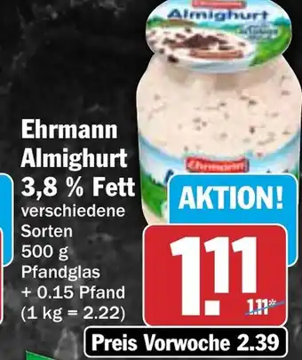 HIT Ehrmann Almighurt 3,8% Fett Angebot