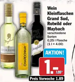 HIT Wein Kleinflaschen Grand Sud, Rotwild oder Maybach Angebot