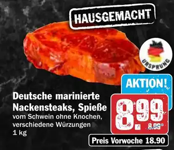 HIT Deutsche marinierte Nackensteaks, Spieße Angebot