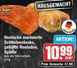 HIT Deutsche marinierte Schweinesteaks, gefüllte Rouladen, Spieße Angebot